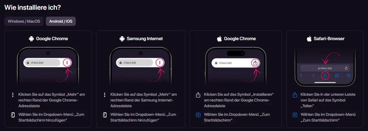 CHEXX Nutzung über PWA, Desktop-Clients und Telegram Mini Apps